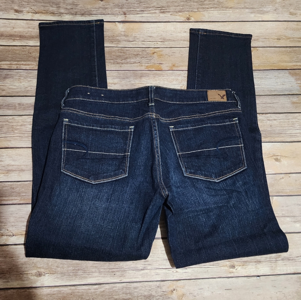 AE Dark Wash Skinnys